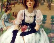 费尔南 杜桑 : Femme elegante au parc